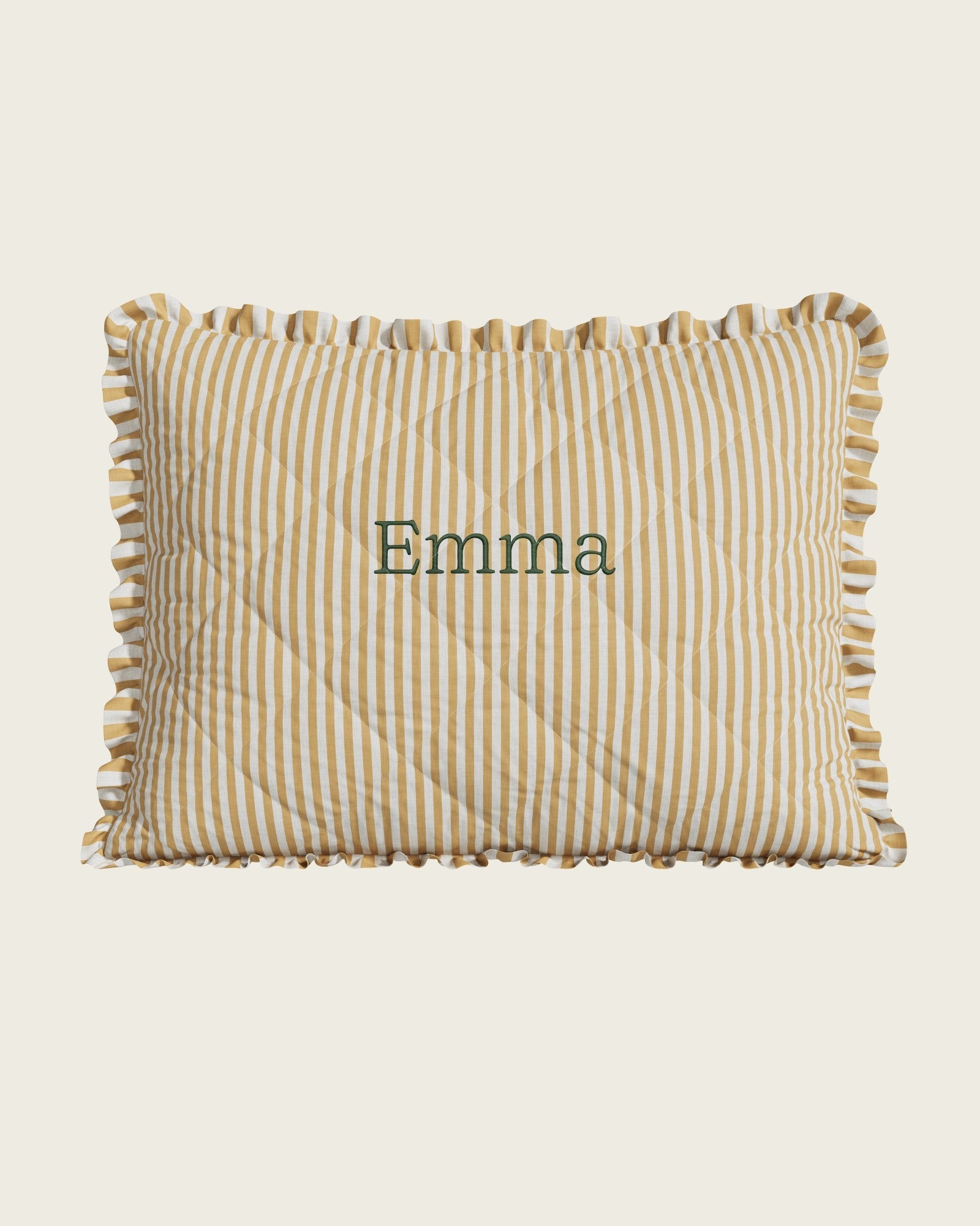 Ruffled Striped Personalized Twin Sham